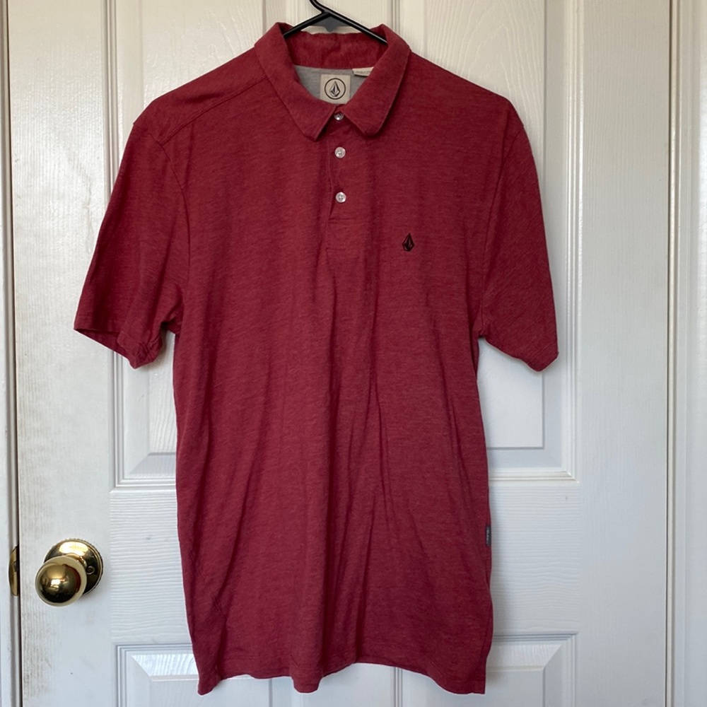 Men’s red Volcom polo shirt medium